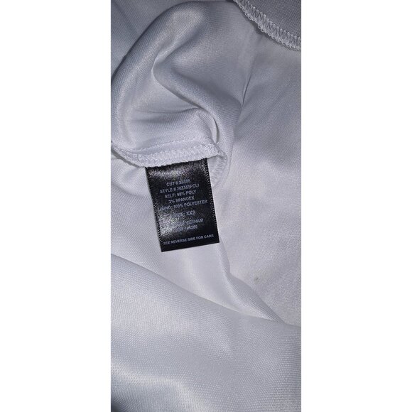 White Spaghetti Strap Ruffle Dress With V-Neck & Zip Closure - Picture 4 of 4